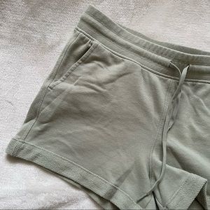 sage green sweat shorts